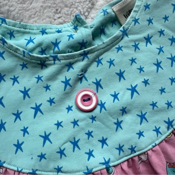 Wildflowers | Teal and Pink Rollerskates & Stars Dress | Size 8 - Picture 3 of 7